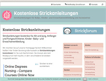 Tablet Screenshot of kostenlose-strickanleitungen.de